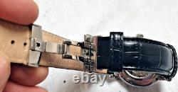 Montre automatique TIMEIN Skelettuhr Montre analogique noire en acier inoxydable pour poignet