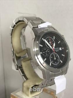 Montre bracelet chronographe pour homme Pulsar avec cadran noir, date et bracelet en acier inoxydable PF8363X1