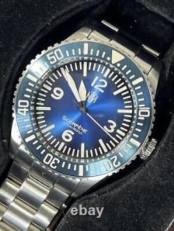 Montre-bracelet de plongée pour homme Scorpene NTH cadran bleu automatique 24J WR300m Ø40mm