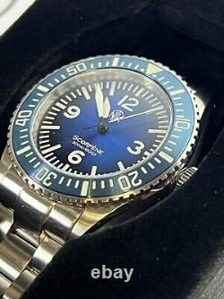 Montre-bracelet de plongée pour homme Scorpene NTH cadran bleu automatique 24J WR300m Ø40mm