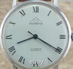 Montre-bracelet de soirée en acier suisse rétro Montine 17 rubis 1974