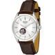 Montre Pour Homme Accurist Automatique Cadran Argenté Bracelet En Cuir Brun Ms907s