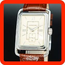 Montre pour homme Burberry BU1202 forme tank petite seconde carrée argentée