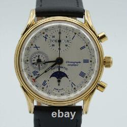 Montre pour homme Comor Chronographe Automatique Vollkalender 39MM Acier Plaqué État Supérieur