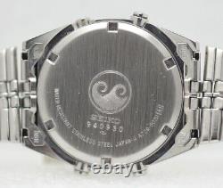 Montre pour homme rétro Seiko Digital Silver Wave Quartz de 1979, modèle Old School A229-5020