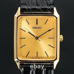Montre pour homme vintage Seiko Spirit 7N01-5180 en forme de réservoir carré en or, état proche du neuf, de 1988
