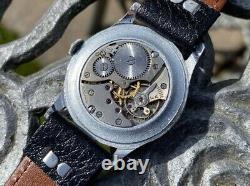 Montre vintage pour homme Lanco cadran bicolore type militaire des années 1950
