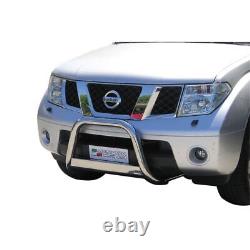 Nissan Pathfinder Bull Bar Nudge A Bar 2005-2011 Chrome Stainless Steel 63mm can be translated to French as:

Nissan Pathfinder Barre de protection avant chromée en acier inoxydable 63mm 2005-2011.