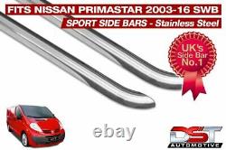 Nissan Primastar 01-14 Sports Barres Latérales Swb Chrome Acier Inoxydable Qualité Oem