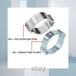 Pince à double oreille O Clips en acier inoxydable BZP pour carburant, air, eau, tuyau Mikalors