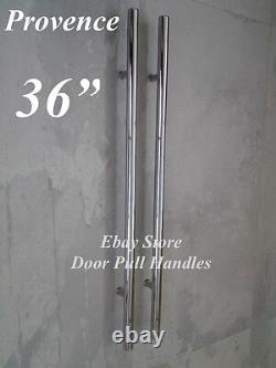 Poignée de porte d'entrée moderne en chrome poli de 36 pouces en acier inoxydable dos à dos