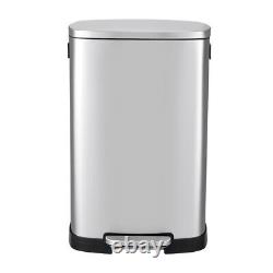 Poubelle de recyclage en acier inoxydable de cuisine de 50L avec pédale Chrome