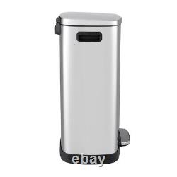 Poubelle de recyclage en acier inoxydable de cuisine de 50L avec pédale Chrome