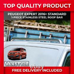 Pour Peugeot Expert 16 Standard L2 Barres de toit en acier inoxydable chromé poli