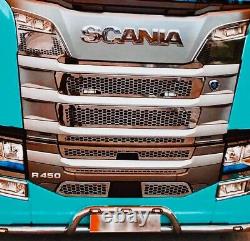 Pour Scania R Series 2017+ Grille avant chromée en acier inoxydable 10 pièces
