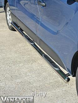 Pour Vauxhall Vivaro 1419 76mm 4 Step Swb Barres Latérales En Acier Inoxydable Chrome Étapes