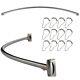 Rail De Douche Extensible En Forme De S/s Courbe En Chrome Pour Baignoire, 110-215cm