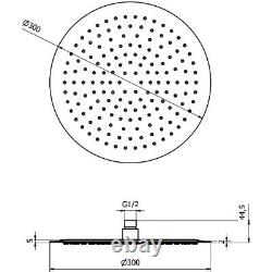 Robinet Mélangeur de Douche Thermostatique 1 Voie Grand Tête Moderne 300mm Acier Inoxydable