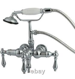 Robinetterie de baignoire sur pied Kingston Brass Vintage 3-3/8 pouces avec douchette Chrome