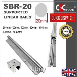 SBR20 SBR Guide linéaire à arbre supporté rail Chromé acier 20mm + Roulement SBR20uu