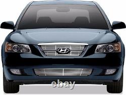 S'adapte Hyundai Sonata 2006-2008 Stainless Chrome Billet Grille Overlay Top Bottom