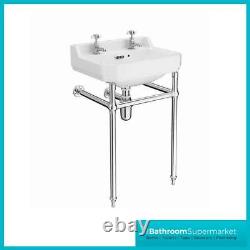 Salle de bain traditionnelle 560mm Lavabo en chrome et évier en céramique blanc Richmond