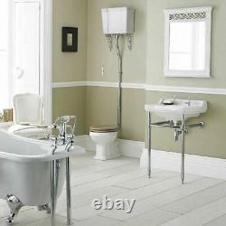 Salle de bain traditionnelle 560mm Lavabo en chrome et évier en céramique blanc Richmond