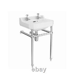 Salle de bain traditionnelle 560mm Lavabo en chrome et évier en céramique blanc Richmond