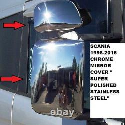 Scania 1998-2016 Chrome Miroir Couvercle '' Acier Inoxydable'' 4 Pcs