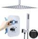 Système De Douche Thermostatique En Laiton 2 Façons, Ensemble De Robinet De Douche Monté Au Plafond De 16 Pouces