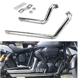 Tuyau d'échappement chromé à baffle décalé Shortshot pour Yamaha Star Bolt XV950 XVS950