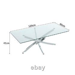 Verre Moderne Glossy Stelle Inox Table À Manger Tables Latérales Chrome