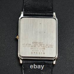 Vintage 1988 N-MINT Nouvelle BATT SEIKO Dolce 9520-5130 Or Forme de réservoir mince Homme
